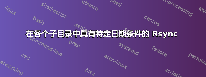 在各个子目录中具有特定日期条件的 Rsync