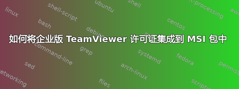 如何将企业版 TeamViewer 许可证集成到 MSI 包中