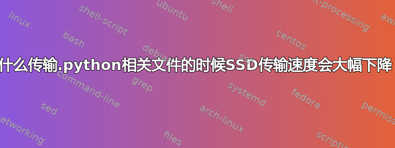 为什么传输.python相关文件的时候SSD传输速度会大幅下降？