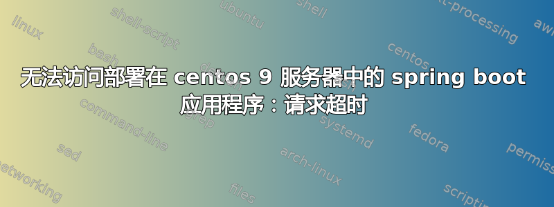 无法访问部署在 centos 9 服务器中的 spring boot 应用程序：请求超时