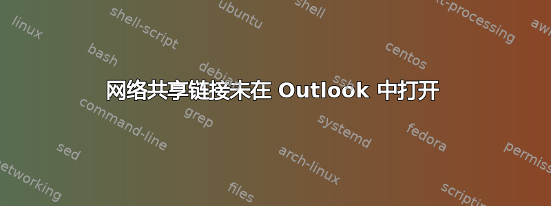 网络共享链接未在 Outlook 中打开