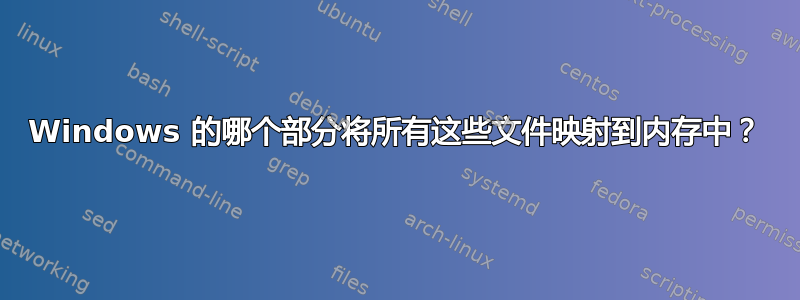 Windows 的哪个部分将所有这些文件映射到内存中？