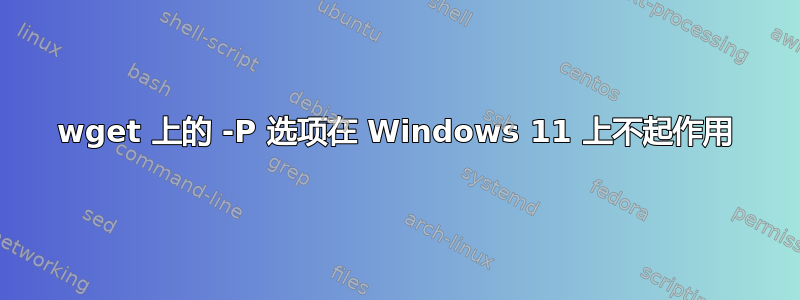 wget 上的 -P 选项在 Windows 11 上不起作用