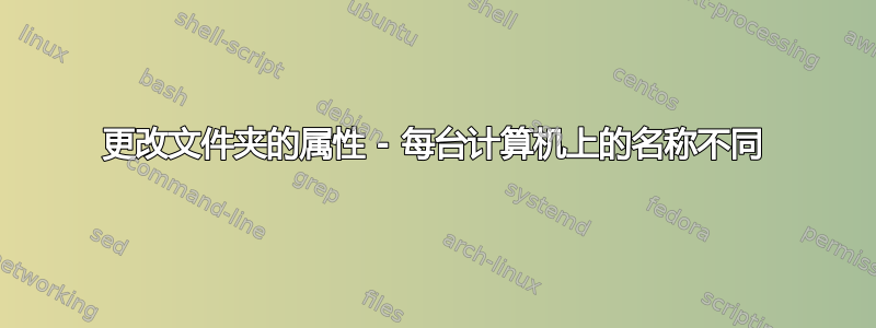 更改文件夹的属性 - 每台计算机上的名称不同