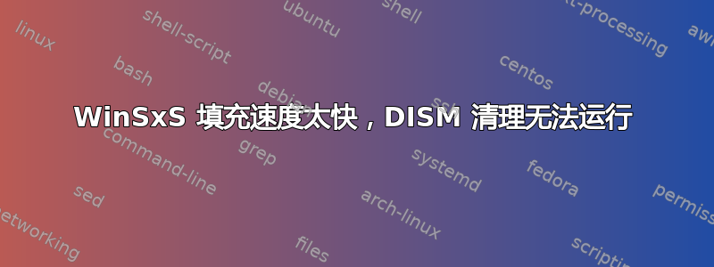 WinSxS 填充速度太快，DISM 清理无法运行