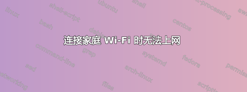 连接家庭 Wi-Fi 时无法上网