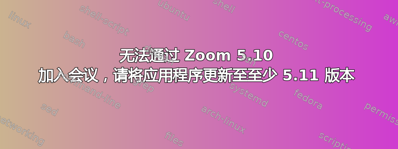 无法通过 Zoom 5.10 加入会议，请将应用程序更新至至少 5.11 版本