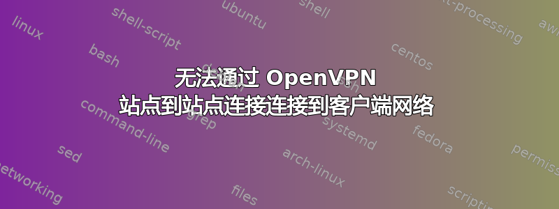 无法通过 OpenVPN 站点到站点连接连接到客户端网络