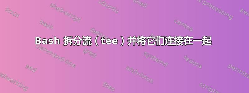 Bash 拆分流（tee）并将它们连接在一起