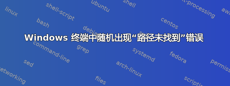 Windows 终端中随机出现“路径未找到”错误