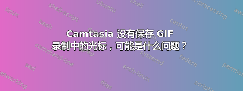 Camtasia 没有保存 GIF 录制中的光标，可能是什么问题？