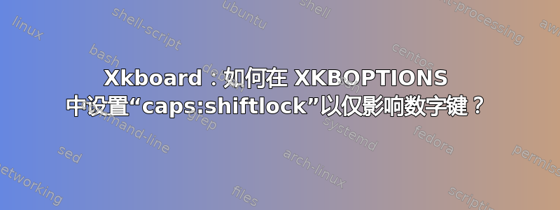 Xkboard：如何在 XKBOPTIONS 中设置“caps:shiftlock”以仅影响数字键？