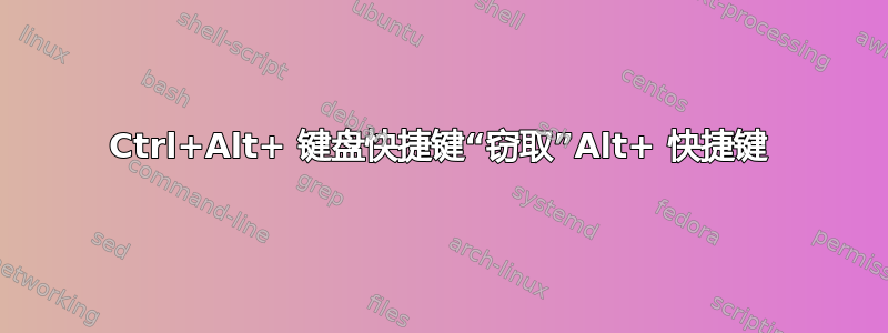 Ctrl+Alt+ 键盘快捷键“窃取”Alt+ 快捷键