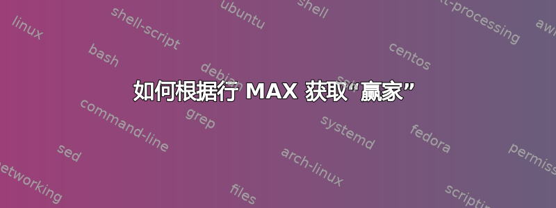 如何根据行 MAX 获取“赢家”