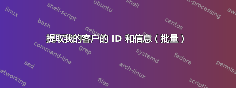 提取我的客户的 ID 和信息（批量）