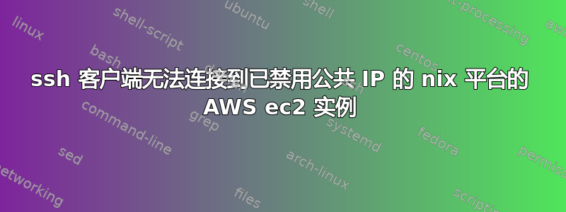 ssh 客户端无法连接到已禁用公共 IP 的 nix 平台的 AWS ec2 实例