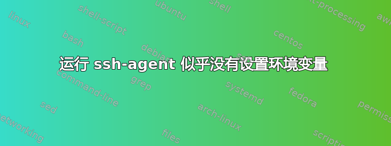 运行 ssh-agent 似乎没有设置环境变量