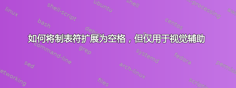 如何将制表符扩展为空格，但仅用于视觉辅助