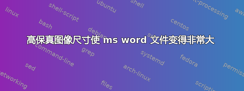 高保真图像尺寸使 ms word 文件变得非常大