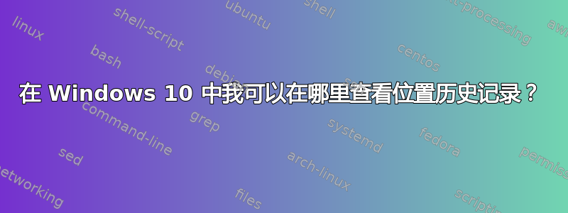 在 Windows 10 中我可以在哪里查看位置历史记录？