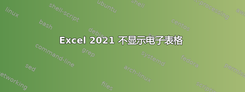 Excel 2021 不显示电子表格