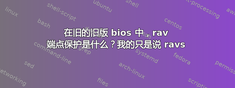 在旧的旧版 bios 中，rav 端点保护是什么？我的只是说 ravs