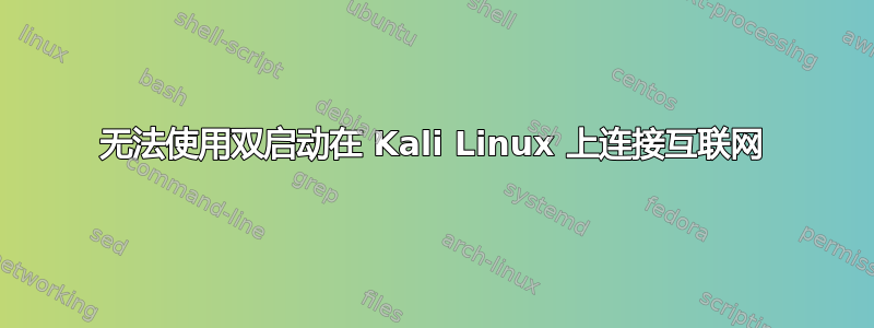 无法使用双启动在 Kali Linux 上连接互联网