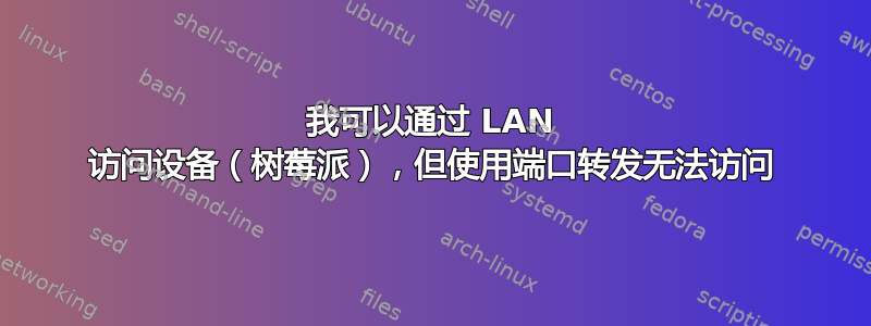 我可以通过 LAN 访问设备（树莓派），但使用端口转发无法访问