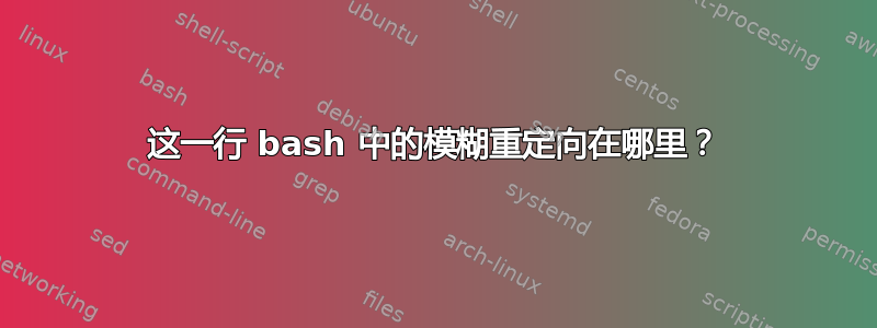 这一行 bash 中的模糊重定向在哪里？