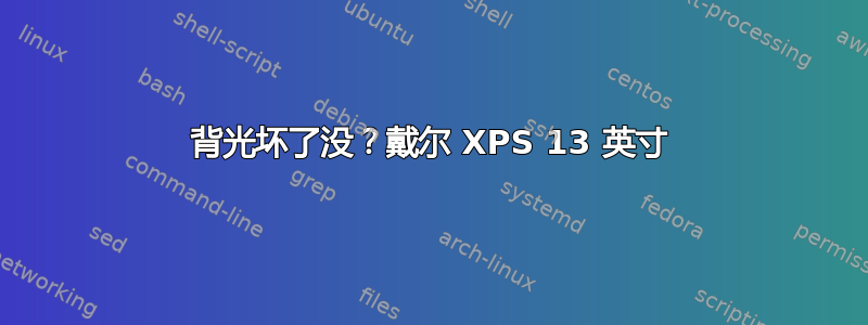 背光坏了没？戴尔 XPS 13 英寸