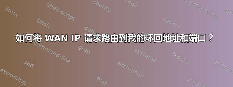 如何将 WAN IP 请求路由到我的环回地址和端口？