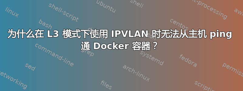 为什么在 L3 模式下使用 IPVLAN 时无法从主机 ping 通 Docker 容器？