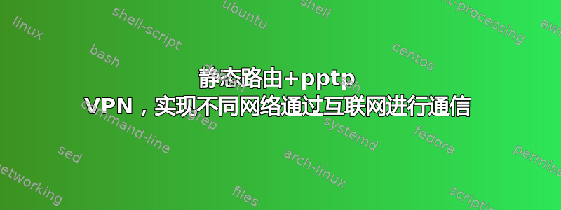 静态路由+pptp VPN，实现不同网络通过互联网进行通信