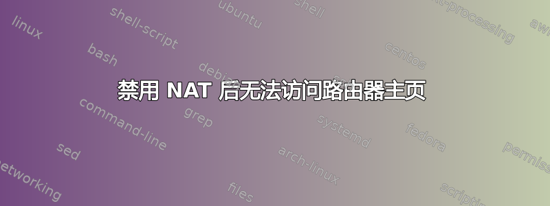 禁用 NAT 后无法访问路由器主页