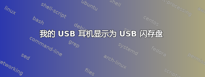 我的 USB 耳机显示为 USB 闪存盘