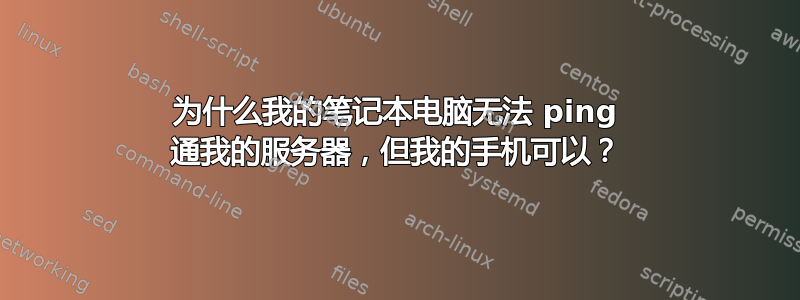 为什么我的笔记本电脑无法 ping 通我的服务器，但我的手机可以？