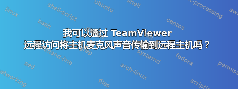 我可以通过 TeamViewer 远程访问将主机麦克风声音传输到远程主机吗？