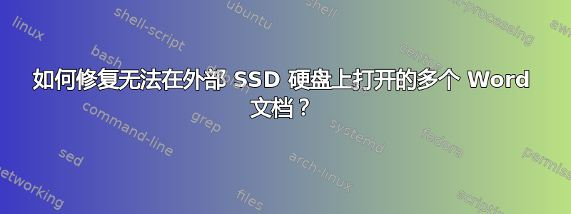 如何修复无法在外部 SSD 硬盘上打开的多个 Word 文档？