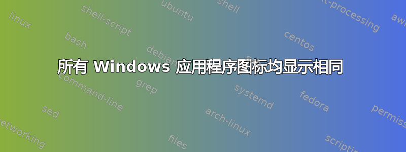 所有 Windows 应用程序图标均显示相同