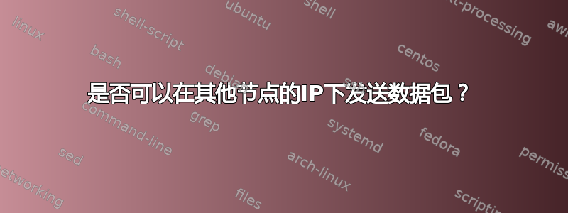 是否可以在其他节点的IP下发送数据包？