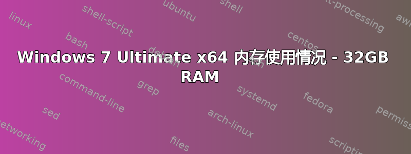 Windows 7 Ultimate x64 内存使用情况 - 32GB RAM 