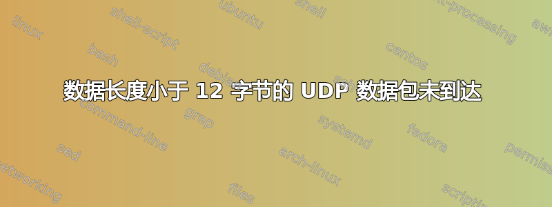 数据长度小于 12 字节的 UDP 数据包未到达