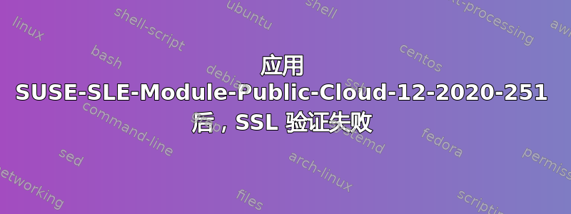 应用 SUSE-SLE-Module-Public-Cloud-12-2020-251 后，SSL 验证失败