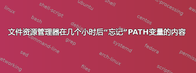 文件资源管理器在几个小时后“忘记”PATH变量的内容