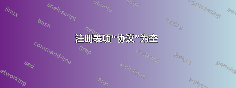 注册表项“协议”为空