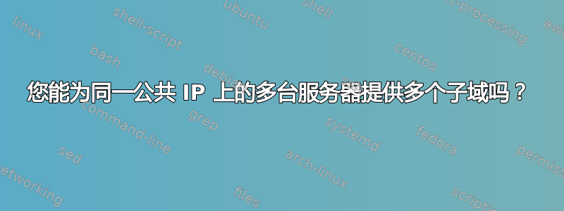 您能为同一公共 IP 上的多台服务器提供多个子域吗？