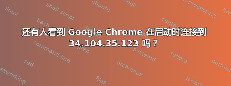 还有人看到 Google Chrome 在启动时连接到 34.104.35.123 吗？