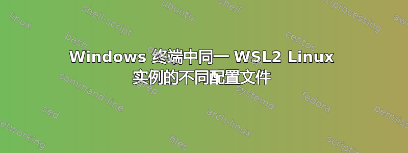 Windows 终端中同一 WSL2 Linux 实例的不同配置文件