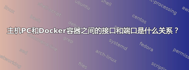 主机PC和Docker容器之间的接口和端口是什么关系？