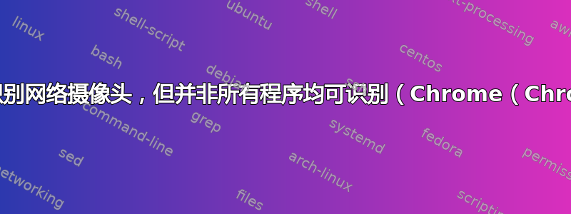 部分程序可识别网络摄像头，但并非所有程序均可识别（Chrome（Chromium））